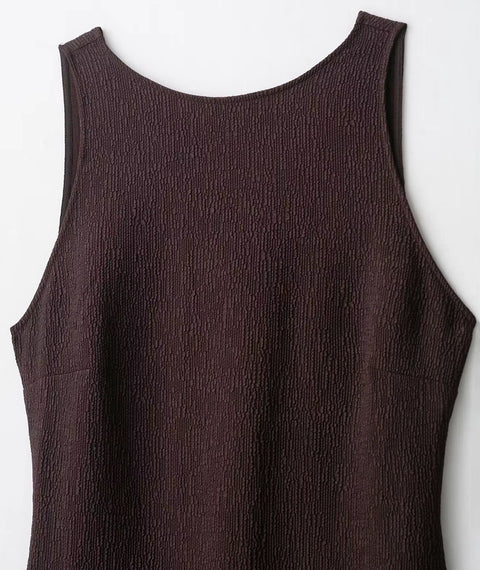 New Round Neck Sleeveless Fringe High Slit Bodycon Dress CODE: KAR5034