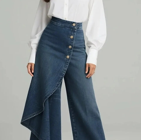 New Solid Color Front Button High Waist Skinny Long Pant CODE: KAR5037