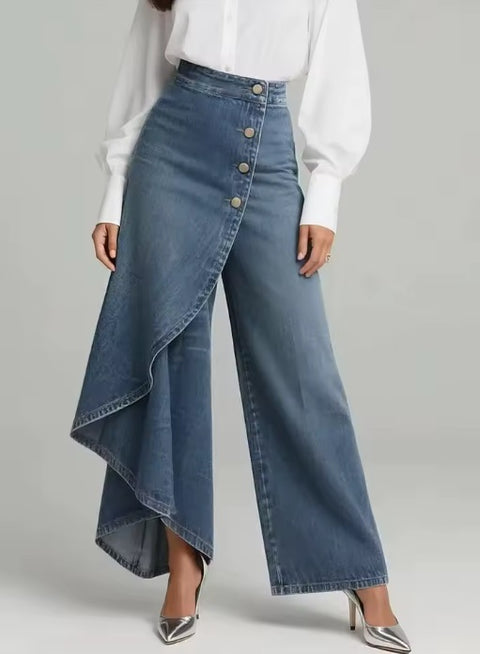 New Solid Color Front Button High Waist Skinny Long Pant CODE: KAR5037
