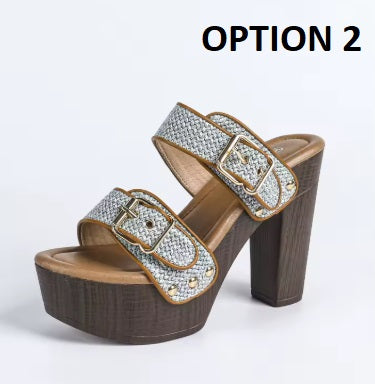 New fashionable straight strap rivet thick Sole high-heeled CODE: KAR5038