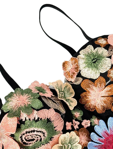 New Retro Style Flower Corset Tube Top with Chest Pad CODE: KAR5039