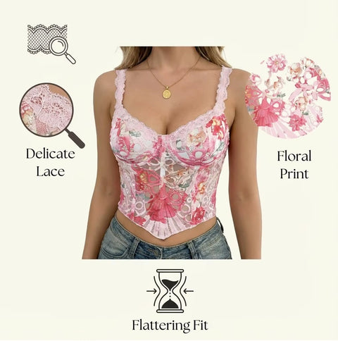 New Fish Bone Bustier Vest Sexy Mesh Crop Top CODE: KAR5041