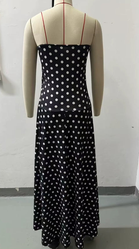 New Polka Dot Sleeveless Long Maxi Dress CODE: KAR5043