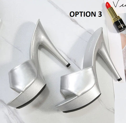 New Fashion Mule Patent Luxury Heels CODE: KAR5048