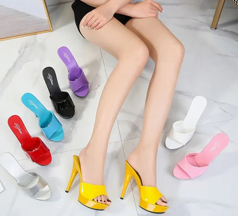 New Fashion Mule Patent Luxury Heels CODE: KAR5048
