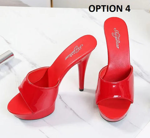 New Fashion Mule Patent Luxury Heels CODE: KAR5048