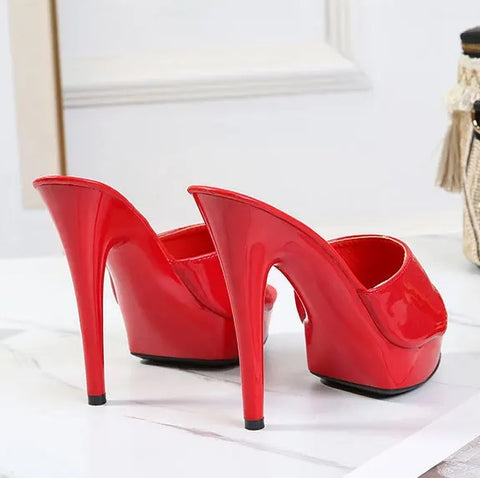 New Fashion Mule Patent Luxury Heels CODE: KAR5048