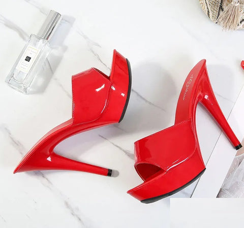 New Fashion Mule Patent Luxury Heels CODE: KAR5048