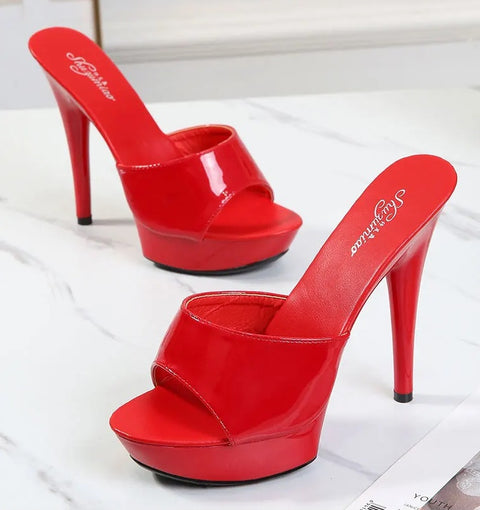 New Fashion Mule Patent Luxury Heels CODE: KAR5048