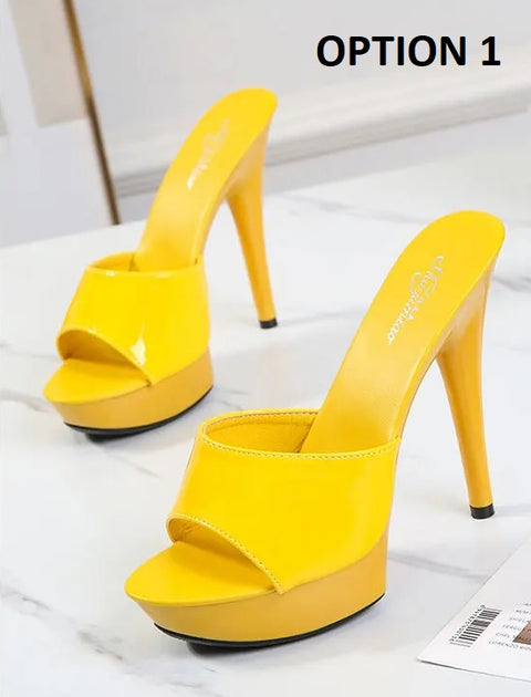 New Fashion Mule Patent Luxury Heels CODE: KAR5048
