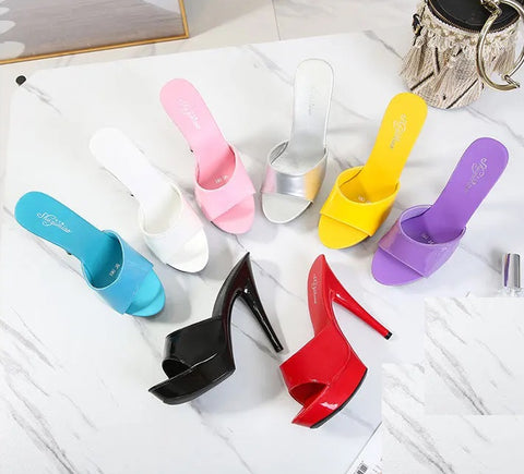 New Fashion Mule Patent Luxury Heels CODE: KAR5048