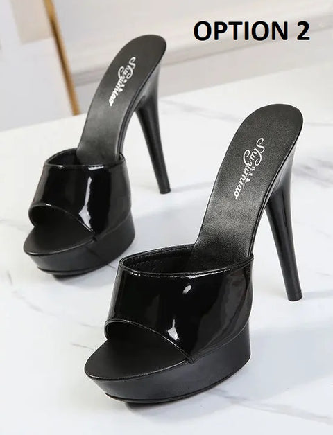 New Fashion Mule Patent Luxury Heels CODE: KAR5048