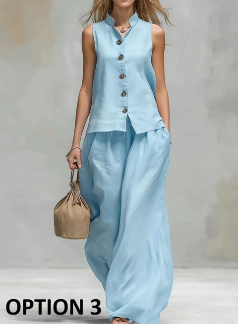 New Fashionable Casual Sleeveless Two-piece Set CODE: KAR5049
