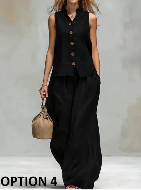 New Fashionable Casual Sleeveless Two-piece Set CODE: KAR5049