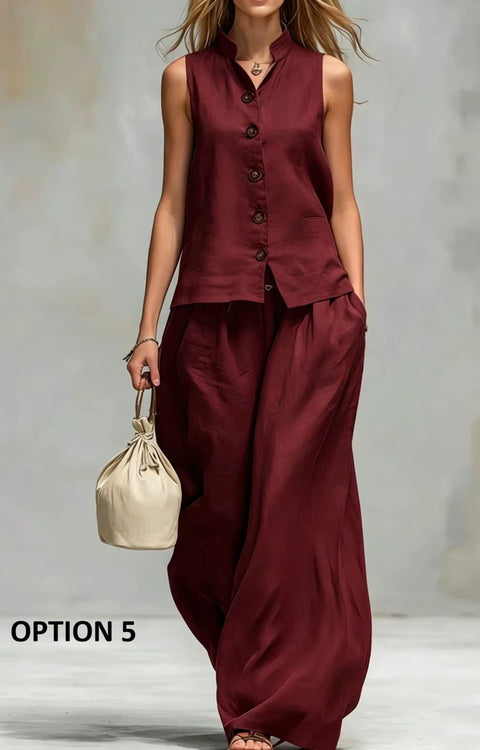 New Fashionable Casual Sleeveless Two-piece Set CODE: KAR5049