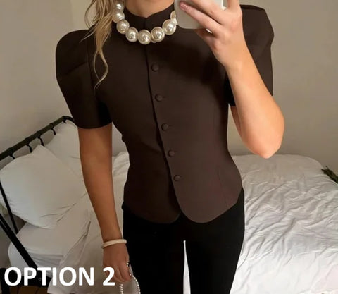New Cross-Border Puff Short Sleeve Finish Blazer CODE: KAR5050
