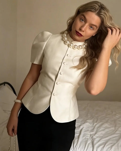 New Cross-Border Puff Short Sleeve Finish Blazer CODE: KAR5050