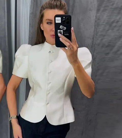 New Cross-Border Puff Short Sleeve Finish Blazer CODE: KAR5050