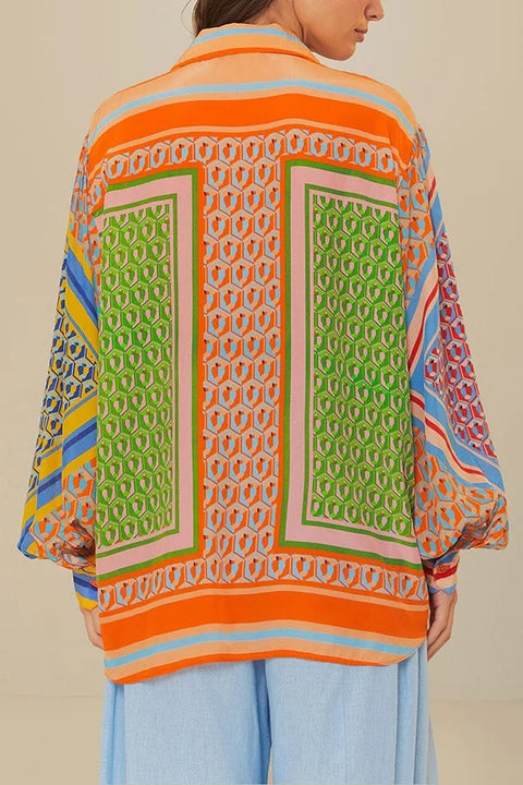 New Fashion Casual Printed Shirt And High Waist Pant Set CODE: KAR5051