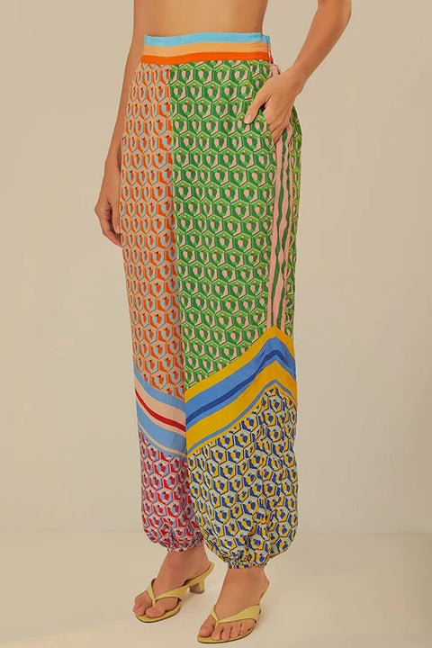 New Fashion Casual Printed Shirt And High Waist Pant Set CODE: KAR5051