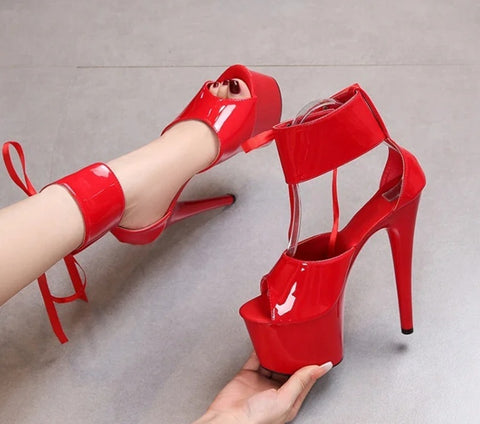 New Ankle Lace-up Fashion Peep Toe Thin High Heels CODE: KAR5053