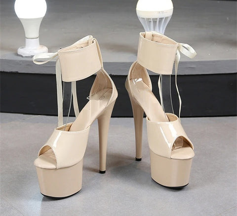 New Ankle Lace-up Fashion Peep Toe Thin High Heels CODE: KAR5053
