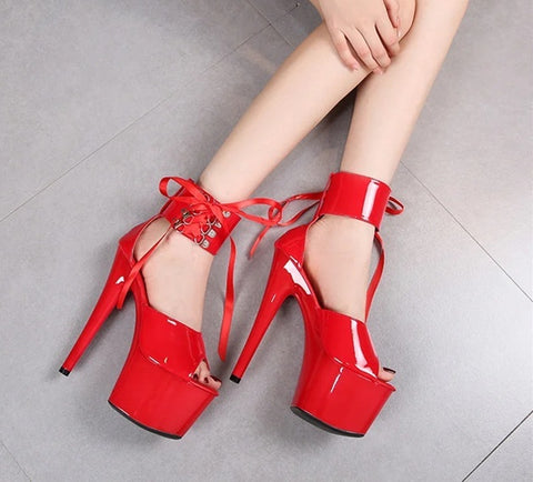 New Ankle Lace-up Fashion Peep Toe Thin High Heels CODE: KAR5053