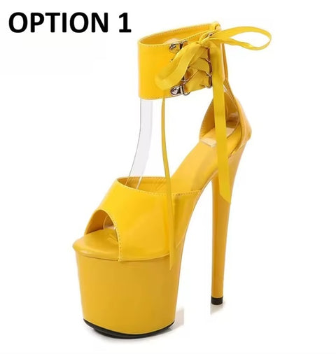 New Ankle Lace-up Fashion Peep Toe Thin High Heels CODE: KAR5053