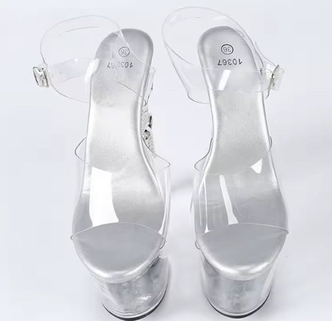 New Street Style Transparent Buckle Strap High Heel Platform Sandals CODE: KAR5055