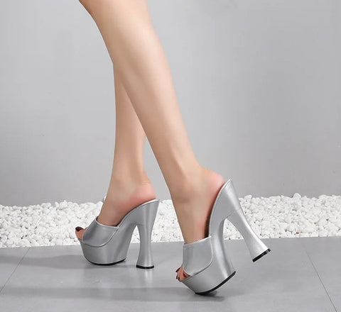 New Peep Toe Thick Platform High Heels CODE: KAR5056
