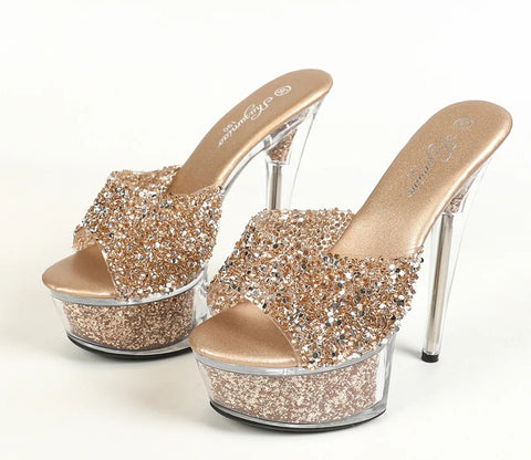 New Thick Sole Crystal Platform Thin High Heels CODE: KAR5059