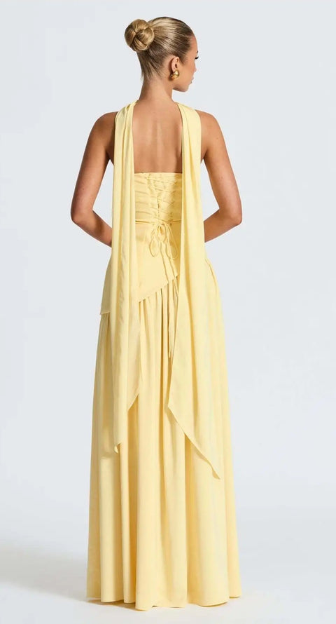 New Scarf Collar Strapless Pleated Party Gown CODE: KAR5061