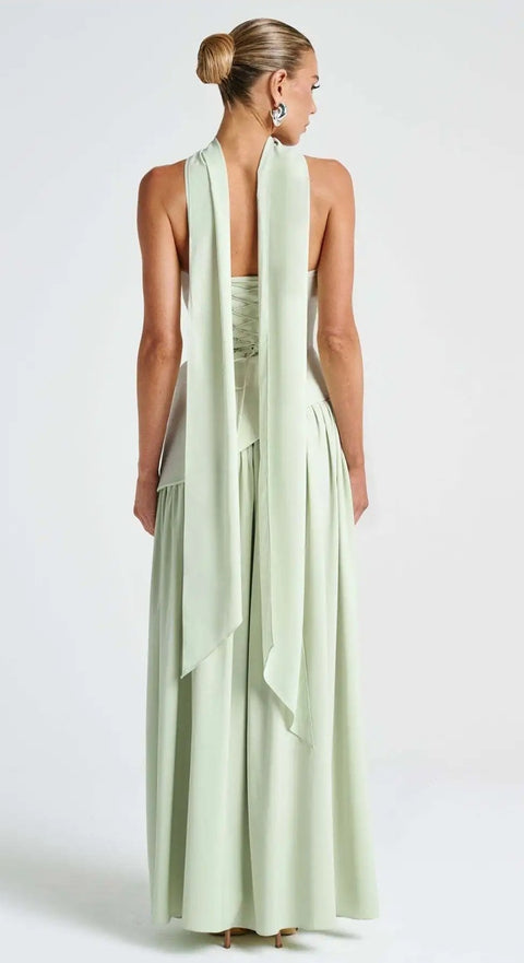 New Scarf Collar Strapless Pleated Party Gown CODE: KAR5061