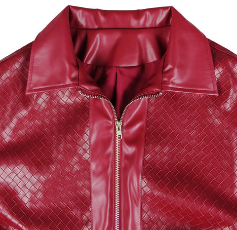 New  Woven Texture Long Sleeves Casual Bomber Jacket CODE: KAR5062