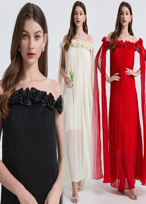 New Sexy One Neck Pleated Long Party Dress CODE: KAR5065