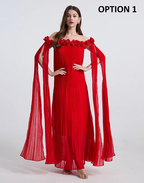 New Sexy One Neck Pleated Long Party Dress CODE: KAR5065