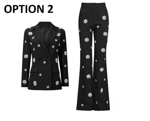 New Fashion Commuter High Waist Flare Long Two-piece Set CODE: KAR5068