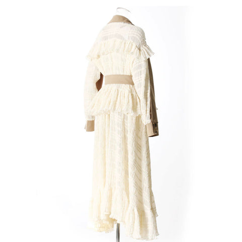 New Fashion Lace Patchwork Trench Coat Dress CODE: KAR5071