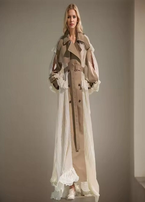 New Fashion Lace Patchwork Trench Coat Dress CODE: KAR5071