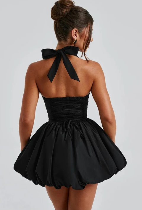 New Fashion Backless Bow Halter Mini Dresses CODE: KAR5077