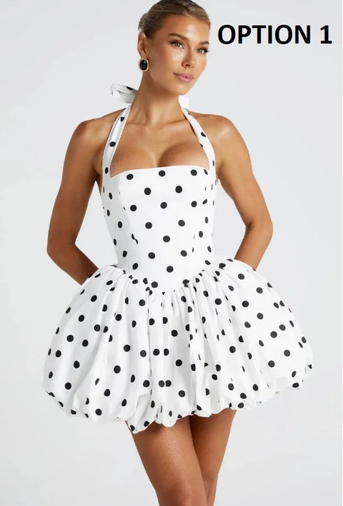 New Fashion Backless Bow Halter Mini Dresses CODE: KAR5077