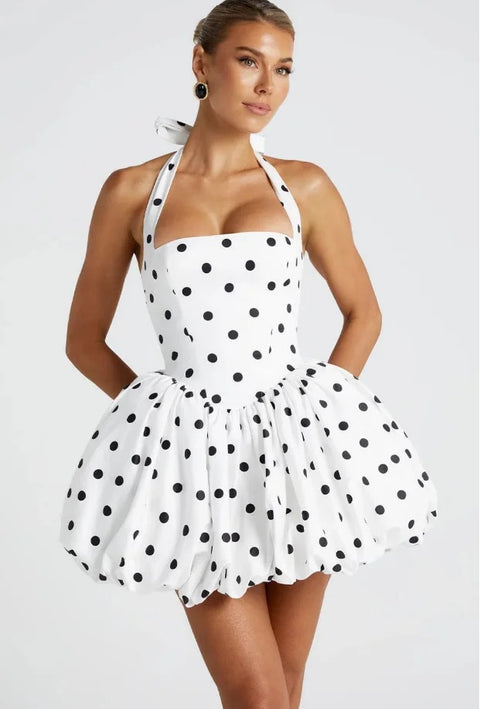 New Fashion Backless Bow Halter Mini Dresses CODE: KAR5077