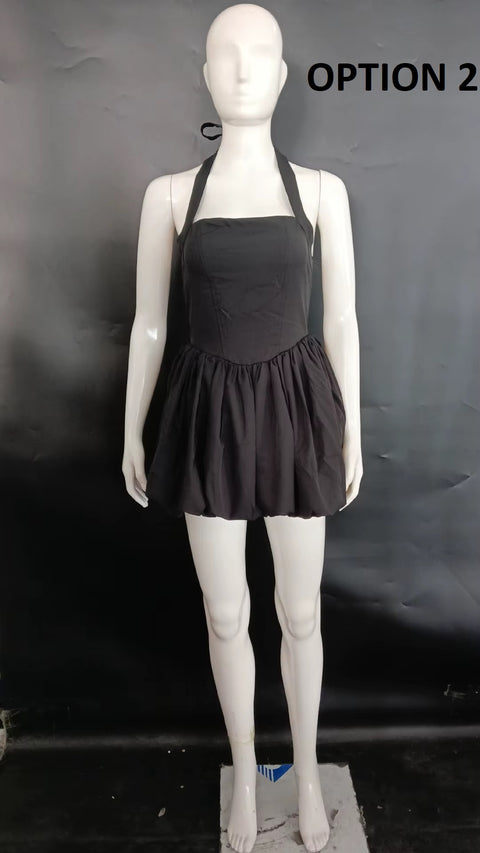 New Fashion Backless Bow Halter Mini Dresses CODE: KAR5077