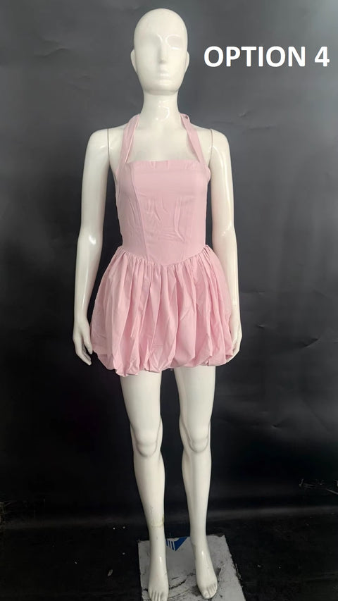 New Fashion Backless Bow Halter Mini Dresses CODE: KAR5077