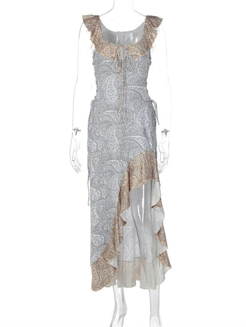 New Off-Shoulder Sexy Print Spaghetti Strap Long Dress CODE: KAR5081