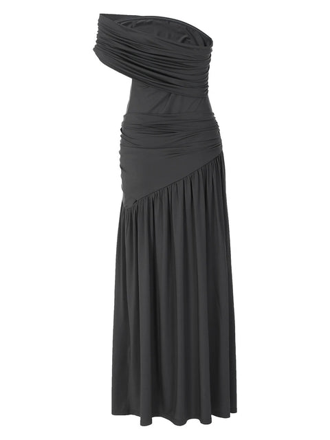 New Fashion Skew Collar Sleeveless Sexy Dress CODE: KAR5083