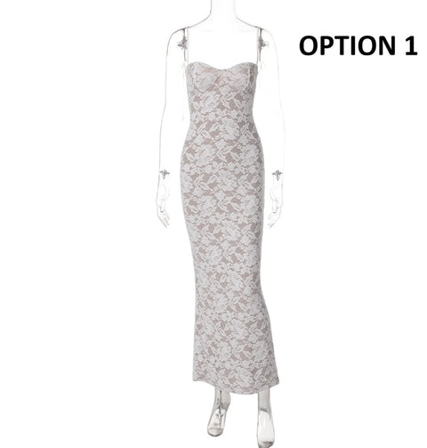 New Tossy Spring Lace Printed Backless Maxi Long Dress CODE: KAR5088