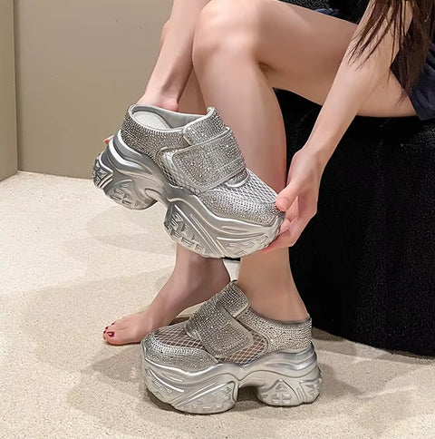 New Bling Vulcanize Platform Wedge Chunky Sneakers CODE: KAR5090