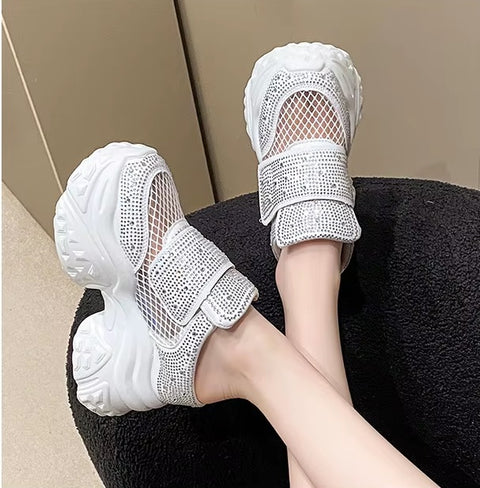 New Bling Vulcanize Platform Wedge Chunky Sneakers CODE: KAR5090