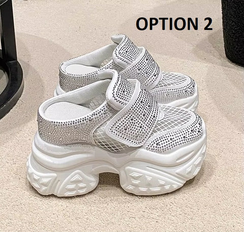 New Bling Vulcanize Platform Wedge Chunky Sneakers CODE: KAR5090